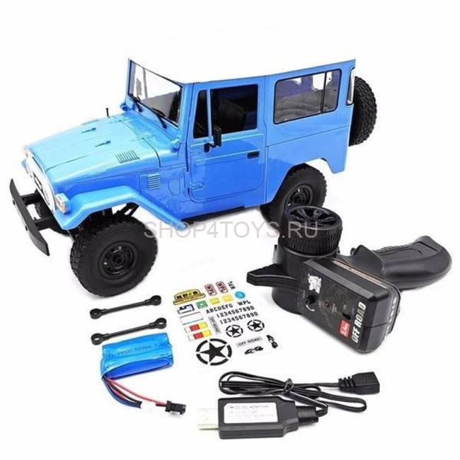 Радиоуправляемый внедорожник WPL Toyota FJ40 Blue 4WD масштаб 1:16 2.4G - WPLC-34-BLUE Радиоуправляемый внедорожник WPL Toyota FJ40 Blue 4WD масштаб 1:16 2.4G - WPLC-34-BLUE