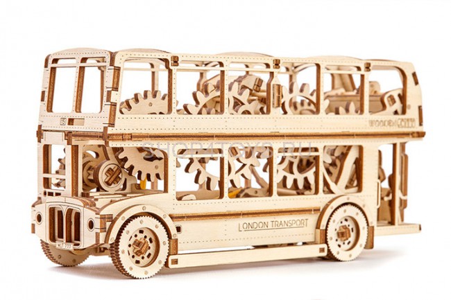 Деревянный механический 3D-пазл Wooden City Лондонский автобус - WR303 Деревянный механический 3D-пазл Wooden City Лондонский автобус - WR303
