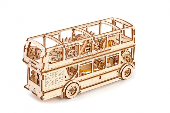 Деревянный механический 3D-пазл Wooden City Лондонский автобус - WR303 Деревянный механический 3D-пазл Wooden City Лондонский автобус - WR303