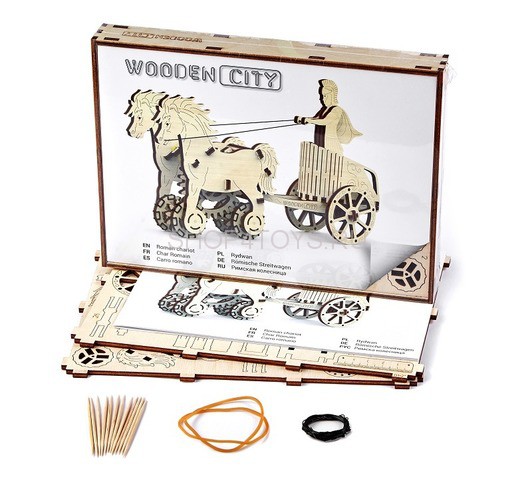 Деревянный механический 3D-пазл Wooden City Римская колесница - WR301 Деревянный механический 3D-пазл Wooden City Римская колесница - WR301