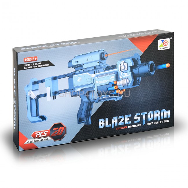 Пистолет с мягкими пулями и фонариком на батарейках "BlazeStorm" - ZC7083 Пистолет с мягкими пулями и фонариком на батарейках "BlazeStorm" - ZC7083