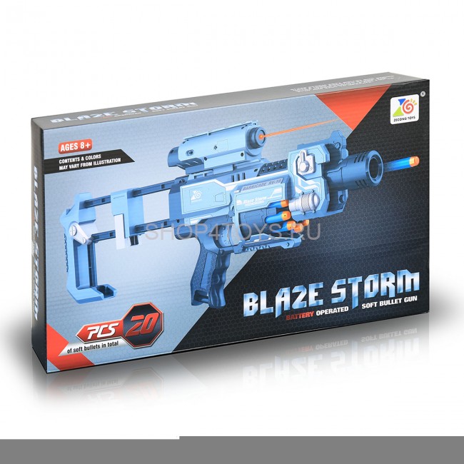 Пистолет с мягкими пулями и фонариком на батарейках "BlazeStorm" - ZC7083 Пистолет с мягкими пулями и фонариком на батарейках "BlazeStorm" - ZC7083