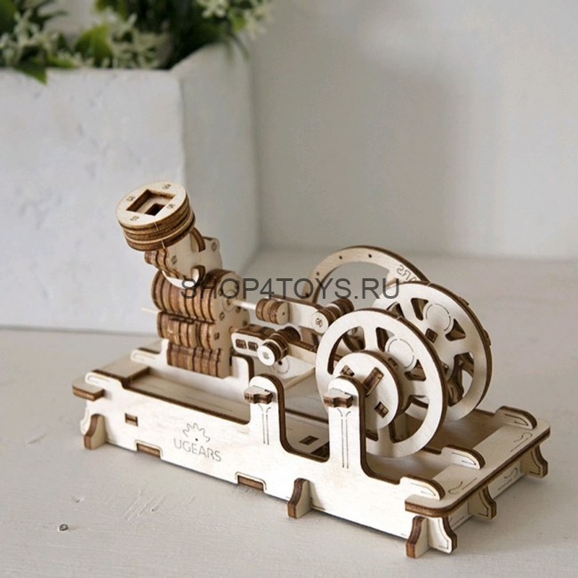 Деревянный 3D конструктор Ugears "Пневматический  двигатель" - 70009 Деревянный 3D конструктор Ugears "Пневматический  двигатель" - 70009