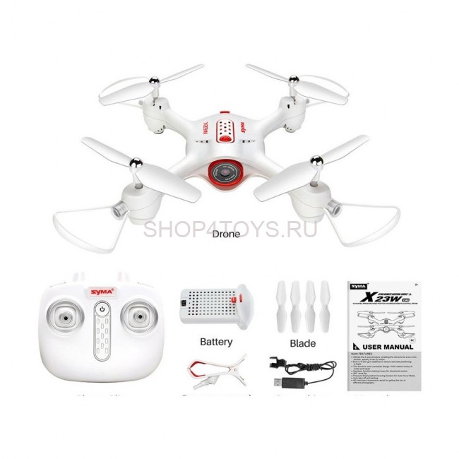 Радиоуправляемый квадрокоптер SYMA X23W FPV Wi-Fi с камерой 0.3МП - X23W Радиоуправляемый квадрокоптер SYMA X23W FPV Wi-Fi с камерой 0.3МП - X23W