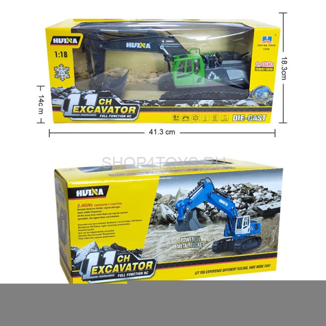 Радиоуправляемый экскаватор HUI NA TOYS масштаб 1:18 2.4G - HN1558-GREEN Радиоуправляемый экскаватор HUI NA TOYS масштаб 1:18 2.4G - HN1558-GREEN