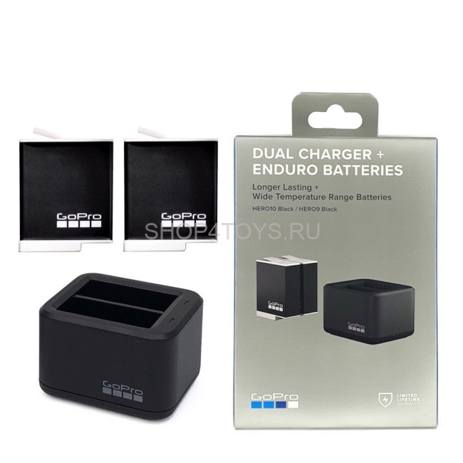 Зарядное устройство GoPro Dual Battery Charger + Аккумулятор Enduro 2шт для HERO 9/10/11 - ADDBD-211 Зарядное устройство GoPro Dual Battery Charger + Аккумулятор Enduro 2шт для HERO 9/10/11 - ADDBD-211