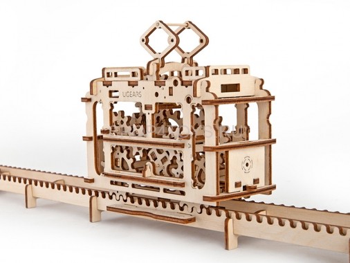 Деревянный 3D конструктор Ugears "Трамвай с рельсами" - 70008 Деревянный 3D конструктор Ugears "Трамвай с рельсами" - 70008