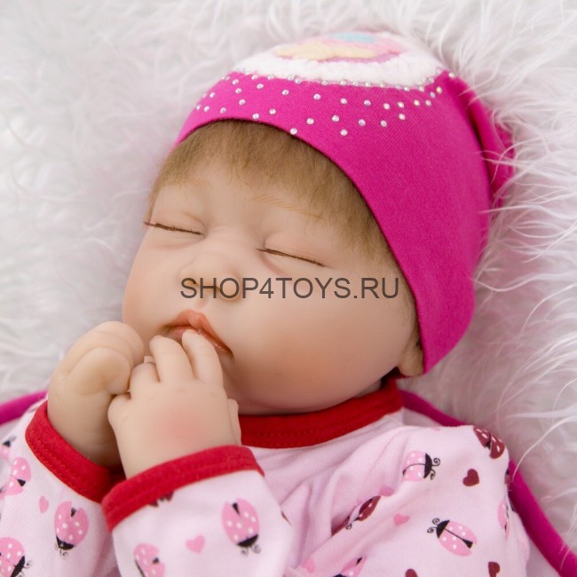  Реборн  малышка с закрытыми глазами Лина