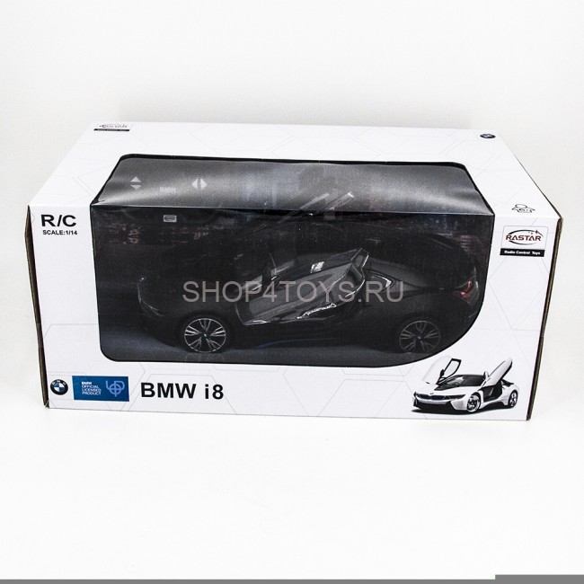 Радиоуправляемая машина Rastar BMW i8 Black 1:14 с открывающимися дверями - 71010-B Радиоуправляемая машина Rastar BMW i8 Black 1:14 с открывающимися дверями - 71010-B