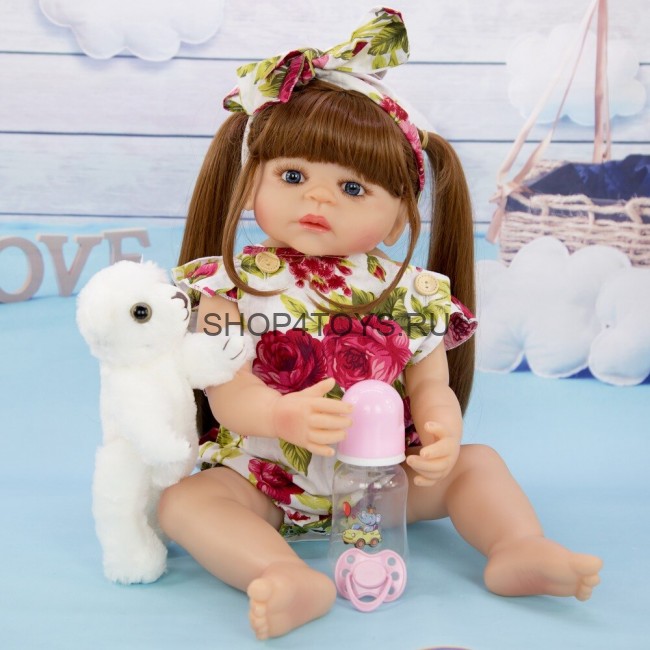Реборн  силиконовая  с длинными волосами Амели