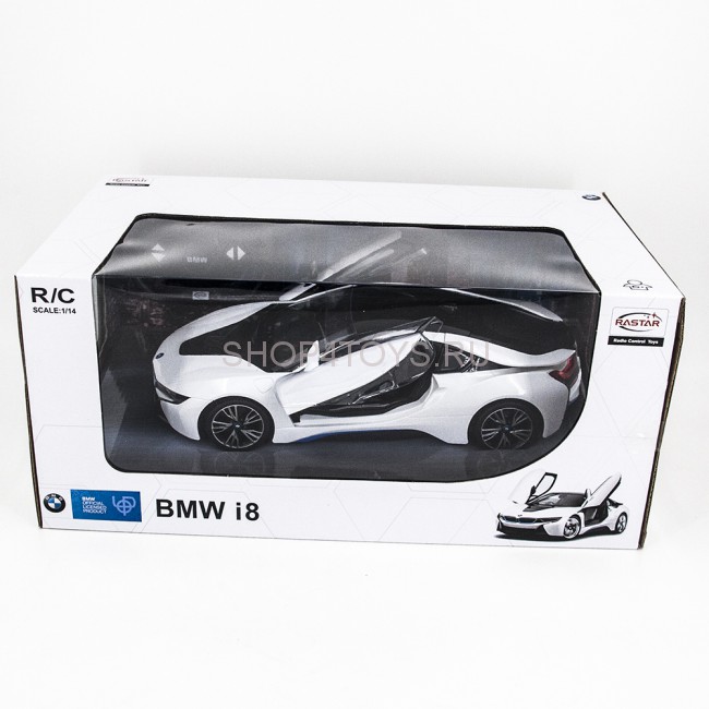 Радиоуправляемая машина Rastar BMW i8 White 1:14 с открывающимися дверями - 71010-W Радиоуправляемая машина Rastar BMW i8 White 1:14 с открывающимися дверями - 71010-W