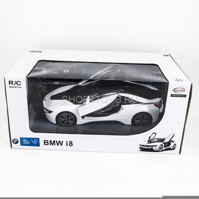 Радиоуправляемая машина Rastar BMW i8 White 1:14 с открывающимися дверями - 71010-W Радиоуправляемая машина Rastar BMW i8 White 1:14 с открывающимися дверями - 71010-W