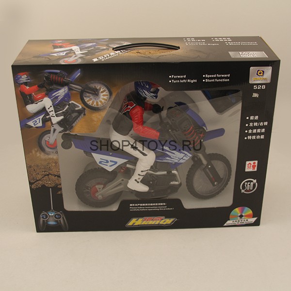 Радиоуправляемый мотоцикл HuanQi 528 Special Сross-Сountry 1:10 с гироскопом - HQ528