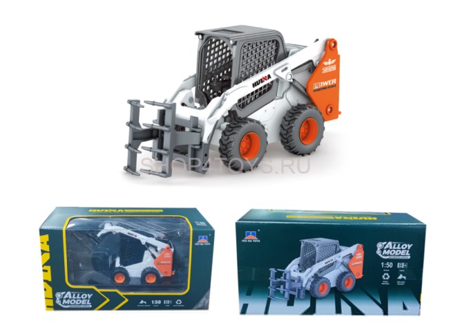 Металлический погрузчик с вертикальным захватом HUI NA TOYS масштаб 1:50 - HN1708 Металлический погрузчик с вертикальным захватом HUI NA TOYS масштаб 1:50 - HN1708