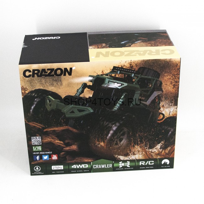 Радиоуправляемый краулер-амфибия Crazon Crawler Green 4WD 1:16 2.4G - 171601B-G Радиоуправляемый краулер-амфибия Crazon Crawler Green 4WD 1:16 2.4G - 171601B-G