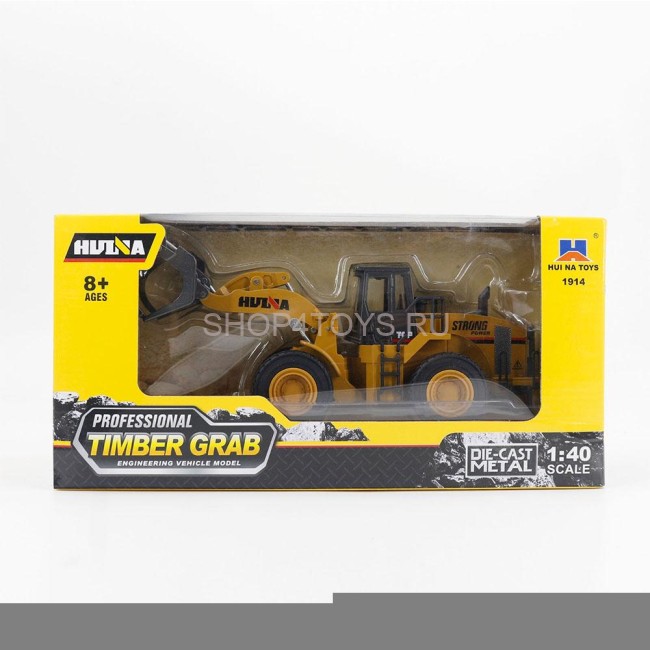 Металлический фронтальный погрузчик бревен HUI NA TOYS масштаб 1:40 - HN1914 Металлический фронтальный погрузчик бревен HUI NA TOYS масштаб 1:40 - HN1914