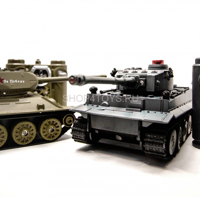 Радиоуправляемый танковый бой Huan Qi Т34 и Tiger масштаб 1:32 2.4G - HQ555 Радиоуправляемый танковый бой Huan Qi Т34 и Tiger масштаб 1:32 2.4G - HQ555