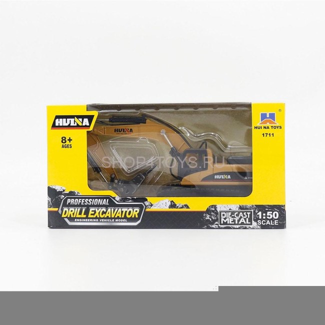 Металлический экскаватор с отбойным молотом Hui Na Toys масштаб 1:50 - HN1711 Металлический экскаватор с отбойным молотом Hui Na Toys масштаб 1:50 - HN1711