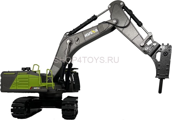 Металлический экскаватор с отбойным молотом HUI NA TOYS масштаб 1:50 - HN1723-GREEN Металлический экскаватор с отбойным молотом HUI NA TOYS масштаб 1:50 - HN1723-GREEN