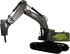 Металлический экскаватор с отбойным молотом HUI NA TOYS масштаб 1:50 - HN1723-GREEN Металлический экскаватор с отбойным молотом HUI NA TOYS масштаб 1:50 - HN1723-GREEN
