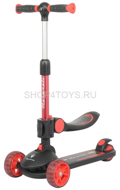 Трехколесный беговел-самокат Maserati с сиденьем - CLB-0140-BLACK