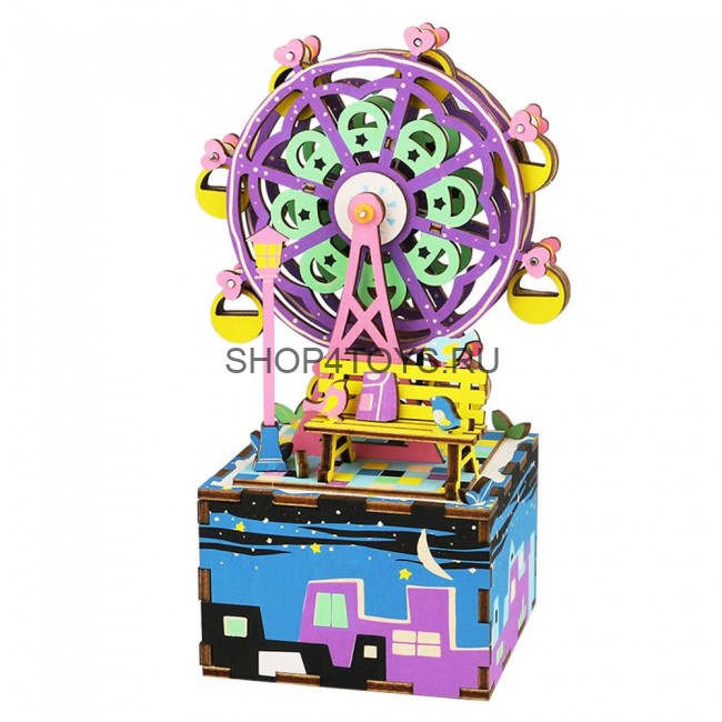 Деревянный 3D конструктор - музыкальная шкатулка Robotime "Ferris Wheel" - AM402 Деревянный 3D конструктор - музыкальная шкатулка Robotime "Ferris Wheel" - AM402