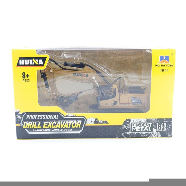 Металлический экскаватор с отбойным молотом HUI NA TOYS масштаб 1:60 - HN1811 Металлический экскаватор с отбойным молотом HUI NA TOYS масштаб 1:60 - HN1811