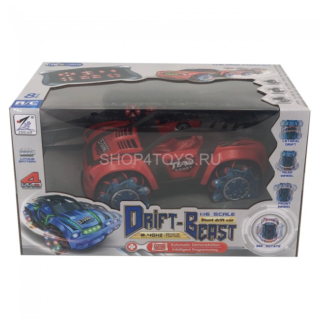 Радиоуправляемая машина ZeGan "Сrazy Drift" 1:16, красный - ZG-C1432-RED Радиоуправляемая машина ZeGan "Сrazy Drift" 1:16, красный - ZG-C1432-RED