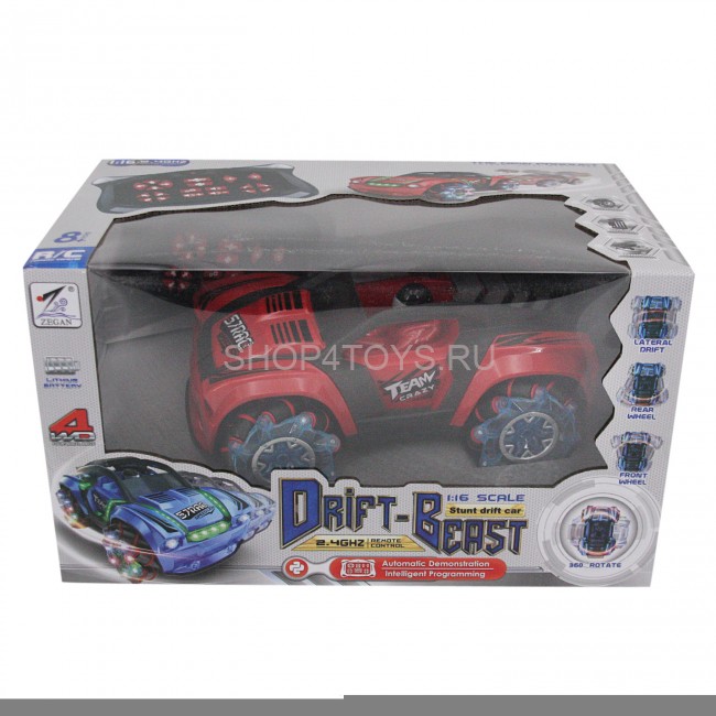 Радиоуправляемая машина ZeGan "Сrazy Drift" 1:16, красный - ZG-C1432-RED