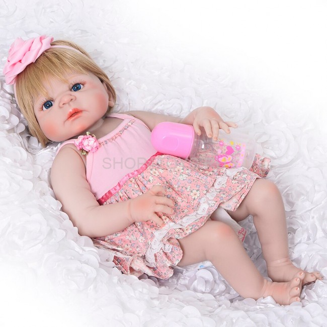 Реборн силиконовая блондинка Паулина