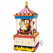 Деревянный 3D конструктор - музыкальная шкатулка Robotime "Merry-go-round" - AM304 Деревянный 3D конструктор - музыкальная шкатулка Robotime "Merry-go-round" - AM304