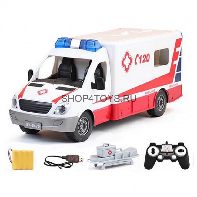 Радиоуправляемая машина - скорая помощь Double E 1:18 2.4G - E670-003