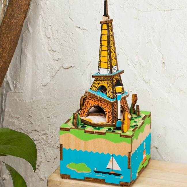 Деревянный 3D конструктор - музыкальная шкатулка Robotime "Romantic Eiffel" - AM308 Деревянный 3D конструктор - музыкальная шкатулка Robotime "Romantic Eiffel" - AM308