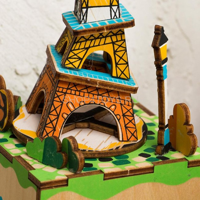 Деревянный 3D конструктор - музыкальная шкатулка Robotime "Romantic Eiffel" - AM308 Деревянный 3D конструктор - музыкальная шкатулка Robotime "Romantic Eiffel" - AM308