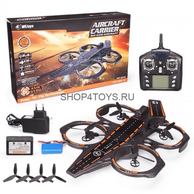 Радиоуправляемый квадрокоптер-амфибия "Авианосец" WLtoys  - Q202 Радиоуправляемый квадрокоптер-амфибия "Авианосец" WLtoys  - Q202