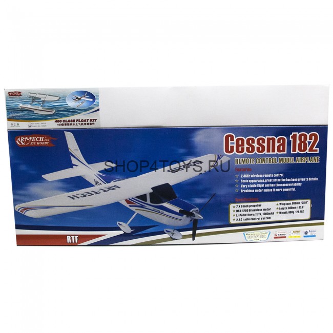 Радиоуправляемый самолет Art-tech Cessna 182 400 Class с лыжами 2.4G - 2101T Радиоуправляемый самолет Art-tech Cessna 182 400 Class с лыжами 2.4G - 2101T