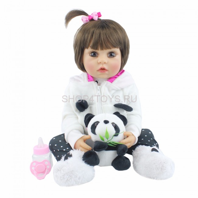 Реборн силиконовая девочка с хвостиком Лерочка