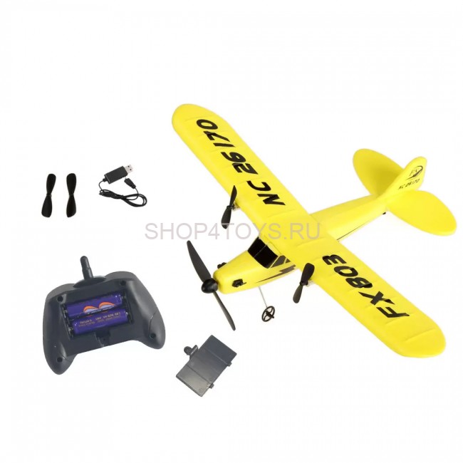 Радиоуправляемый самолет Piper Cub J3 для начинающих 2.4G - FX803-YELLOW Радиоуправляемый самолет Piper Cub J3 для начинающих 2.4G - FX803-YELLOW