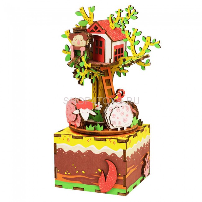 Деревянный 3D конструктор - музыкальная шкатулка Robotime "Tree House" - AM408 Деревянный 3D конструктор - музыкальная шкатулка Robotime "Tree House" - AM408