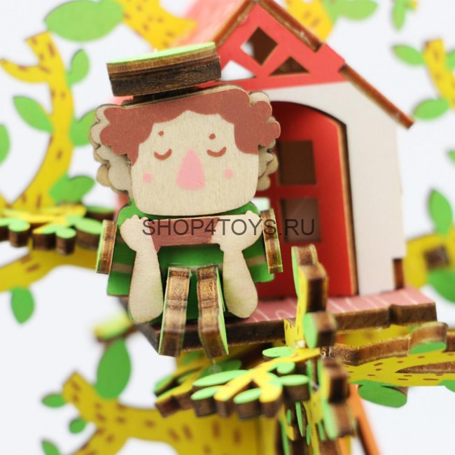 Деревянный 3D конструктор - музыкальная шкатулка Robotime "Tree House" - AM408 Деревянный 3D конструктор - музыкальная шкатулка Robotime "Tree House" - AM408
