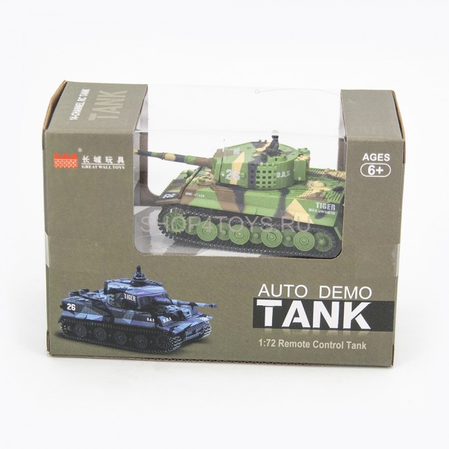 Радиоуправляемый танк Great Wall Tiger (зеленый камуфляж, 27MHz, 1:72) - 2117-1 Радиоуправляемый танк Great Wall Tiger (зеленый камуфляж, 27MHz, 1:72) - 2117-1