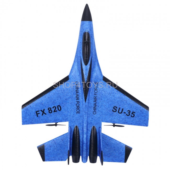Радиоуправляемый самолет SU-35 для начинающих 2.4G - FX820-BLUE Радиоуправляемый самолет SU-35 для начинающих 2.4G - FX820-BLUE