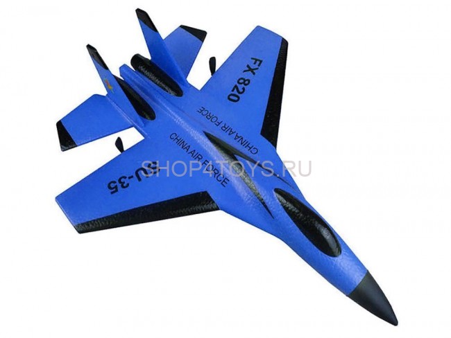 Радиоуправляемый самолет SU-35 для начинающих 2.4G - FX820-BLUE Радиоуправляемый самолет SU-35 для начинающих 2.4G - FX820-BLUE