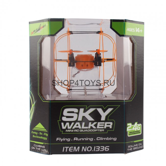 Радиоуправляемый квадрокоптер с защитной сеткой Orange SkyWalker - HM1336 Радиоуправляемый квадрокоптер с защитной сеткой Orange SkyWalker - HM1336