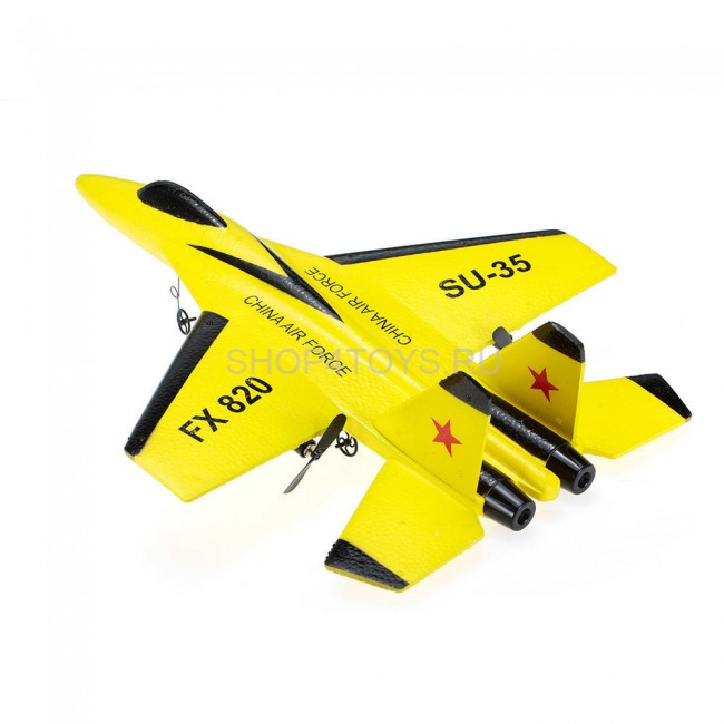 Радиоуправляемый самолет SU-35 для начинающих 2.4G - FX820-YELLOW Радиоуправляемый самолет SU-35 для начинающих 2.4G - FX820-YELLOW