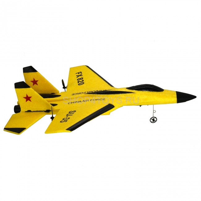 Радиоуправляемый самолет SU-35 для начинающих 2.4G - FX820-YELLOW Радиоуправляемый самолет SU-35 для начинающих 2.4G - FX820-YELLOW