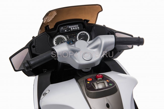 Детский электромотоцикл XMX (белый, EVA, с ручкой газа, 12V) - XMX609-WHITE Детский электромотоцикл XMX (белый, EVA, с ручкой газа, 12V) - XMX609-WHITE