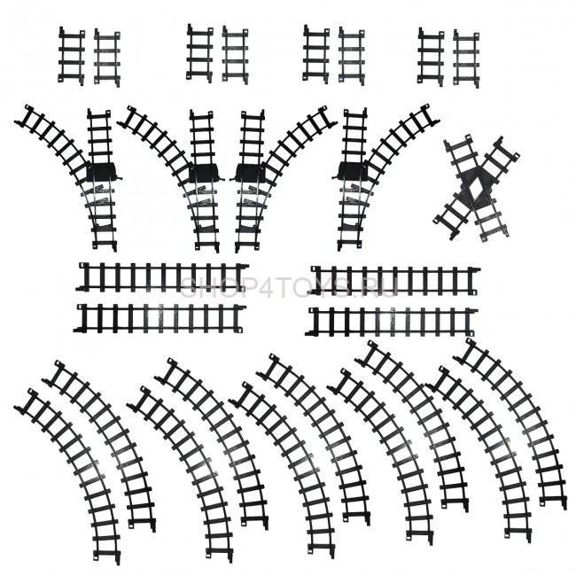 Железная дорога Fenfa (5 вагонов, звук, пускает пар) - 1603C Железная дорога Fenfa (5 вагонов, звук, пускает пар) - 1603C