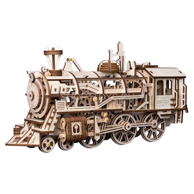 Деревянный 3D конструктор с приводом Robotime "Locomotive" - LK701 Деревянный 3D конструктор с приводом Robotime "Locomotive" - LK701