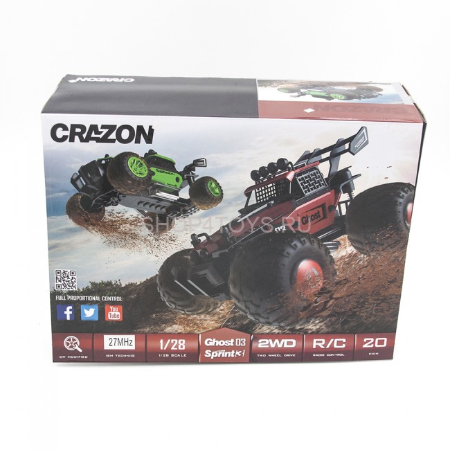 Радиоуправляемая трагги CraZon Red Ghost / Sprint 2WD 1:28 (сменные колеса и корпус) - 172802-R Радиоуправляемая трагги CraZon Red Ghost / Sprint 2WD 1:28 (сменные колеса и корпус) - 172802-R